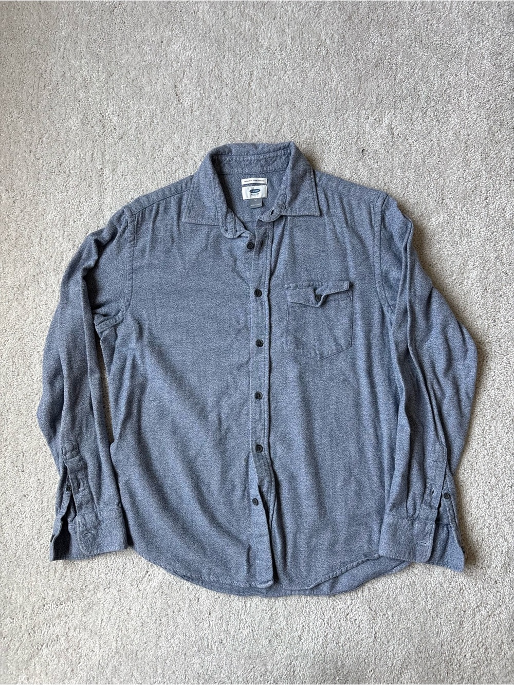 Old Navy Men's Button-Down Shirt in Heather Blue-Gray